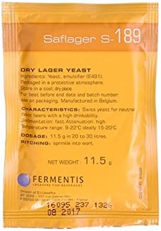 Fermentis 43145-MB Dry Yeast - Saflager S-189 (11.5 g) (Pack of 2)