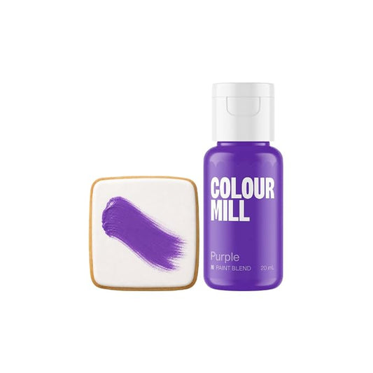 Colour Mill Edible Food Paint – Vibrant Cake & Fondant Decorating Colors for Cookies, Chocolate, Royal Icing & Desserts 20 Milliliters - Matte Purple