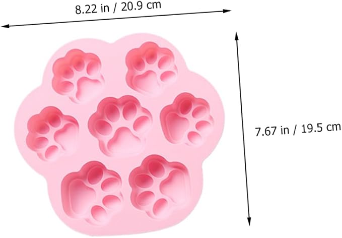 STOBAZA 2Pcs Non-stick Silicone Cat Paw Baking Molds Kit Pink Blue for DIY Cookies Chocolate Fondant Wear-resistant Household Silicone Mold for Cake Decorating and Craft Modeling
