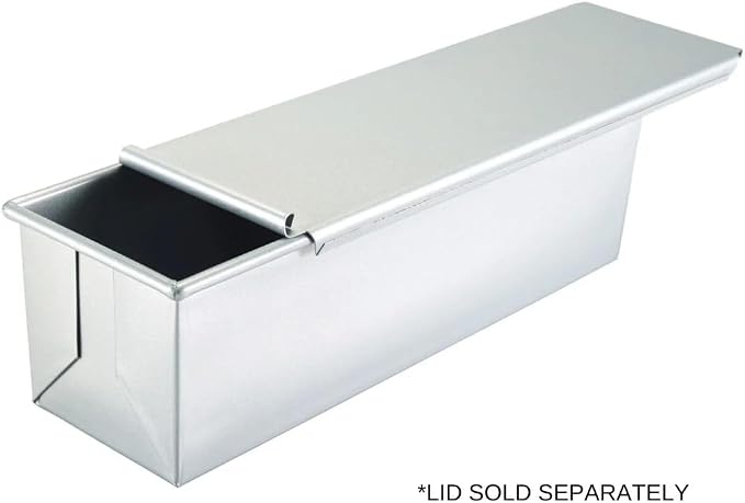 Soro Essentials- 16” x 4” Aluminized Steel Pullman Pan with Silicone Glaze Non-Stick Finish 2 lb- Straight-sided Folded Construction Quick Release Bakeware Bread Loaf Pan Loaf Baking Pans