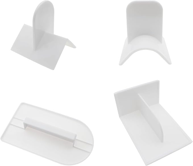 4 PCS Fondant Smoother Plastic Cake Sugarcraft Scraper White Cake Decoration Smoothing Tool for DIY Fondant Cakes and Mousse Cakes
