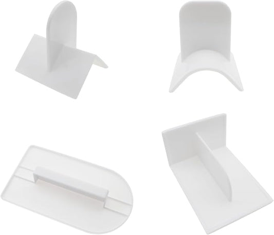 4 PCS Fondant Smoother Plastic Cake Sugarcraft Scraper White Cake Decoration Smoothing Tool for DIY Fondant Cakes and Mousse Cakes