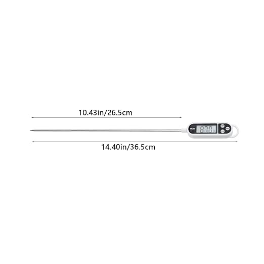 Candy Thermometer Digital Instant Read for Meat Kitchen Cooking Food Oil Deep Fry BBQ Grill Smoker (1, 14.4in-White)