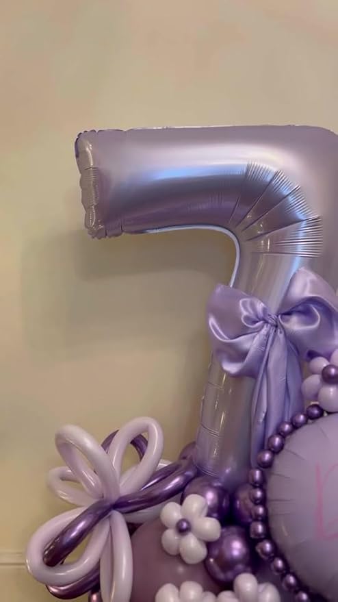 Lilac 9 Balloon, Number Balloons 40 Inch, Lavender 9th Giant Birthday Decorations for Girls, 19th 29th Party Decorations Supplies, Number 9 Balloon
