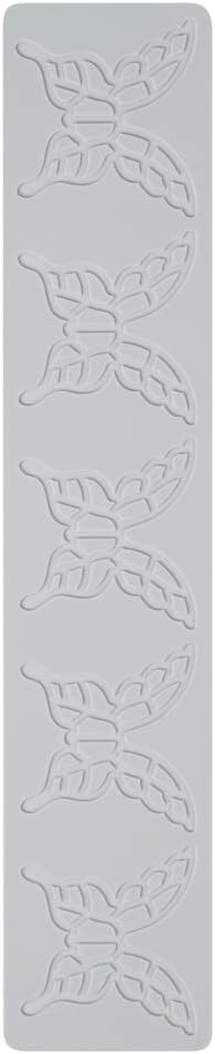 Restaurantware Pastry Tek Fondant Impression Mat 1 Reusable Fondant Embosser - Butterfly Pliable Gray Silicone Cake Impression Mat Dishwashable For Cake Decoration
