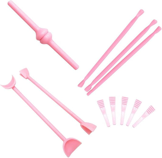 Cabilock 11-Piece Fondant Cake Carving Tools Set 5.11 Inch Sugar Craft Mold Kit with Precision Carving Pens for Detailed Cake Decorating and Pastry Sculpting