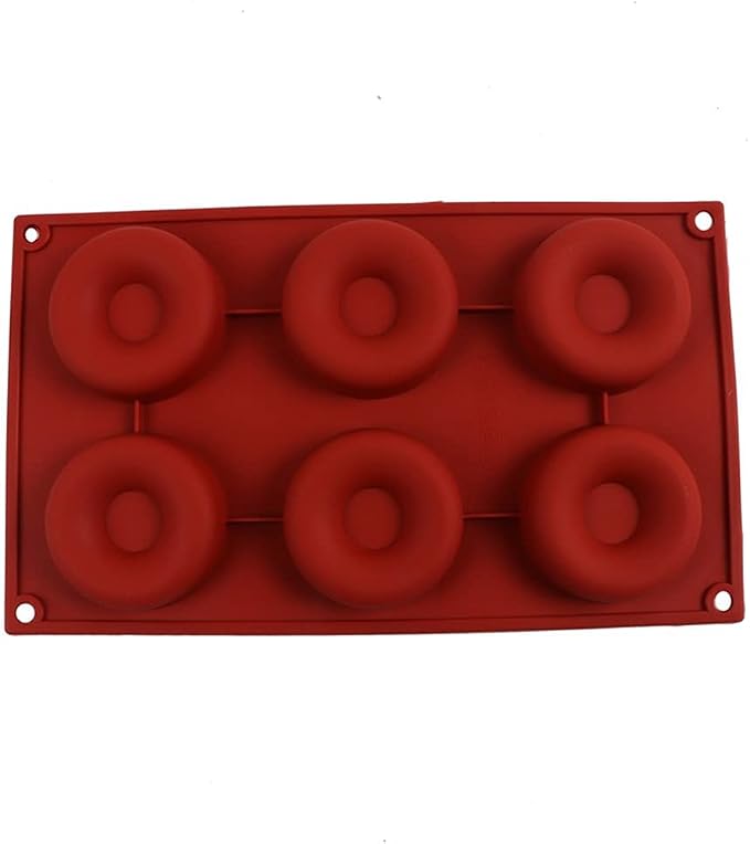 6 Cavity Donut Mold Silicone Non-stick Baking Tray Heat-resistant Reusable Folded Donuts Maker Colorful Soft Dessert Making Tool