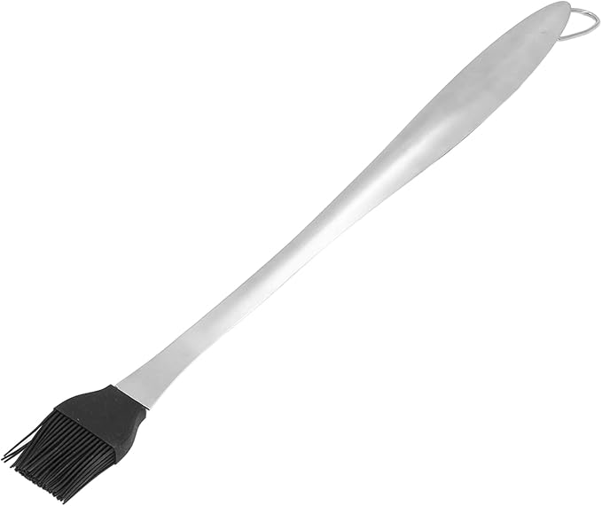 Basting Brush with Heat Tolerant Handle | Food Grade Silicone Head for Oil/Butter/Sauce | Stainless Steel Long Handle Pastry & BBQ Brush | Multipurpose Kitchen Tool