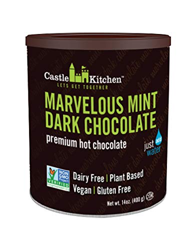 Castle Kitchen Hot Chocolate Mix Variety Pack (28 oz) – Double Decadent Dark Chocolate and Marvelous Mint Dark Chocolate – Dairy-Free, Vegan, Non-GMO, Kosher Hot Cocoa – Just Add Water – 14 oz Each, Pack of 2