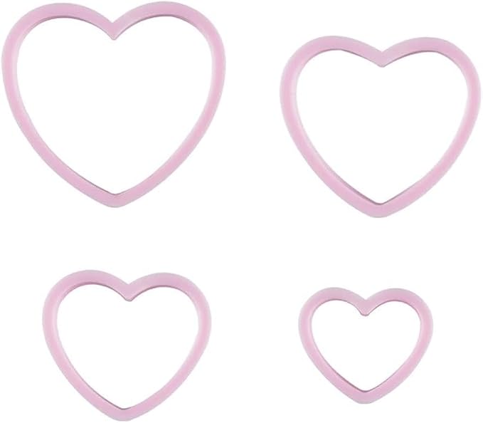 4 Pieces Heart Cookie Cutters Set Different Sizes Cookie Cutters Molds For Sandwiches Fondant Cakes Baking Gadgets Cookie Mold Dessert and Candy Sculpting Tools Decorating Tools