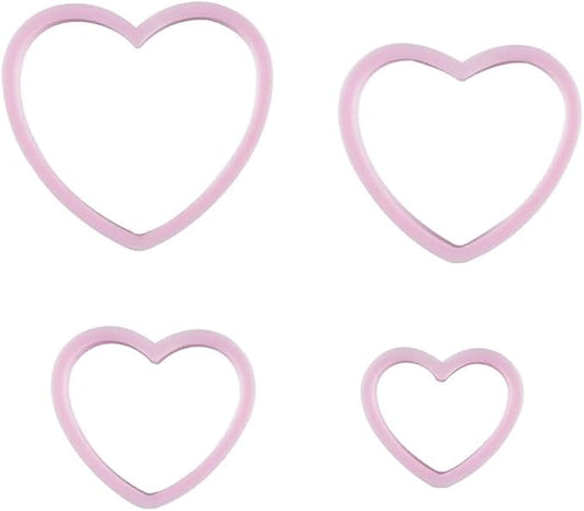 4 Pieces Heart Cookie Cutters Set Different Sizes Cookie Cutters Molds For Sandwiches Fondant Cakes Baking Gadgets Cookie Mold Dessert and Candy Sculpting Tools Decorating Tools