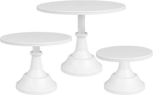 3 Piece Cake Stand Set White Cake Holder Metal Round Cupcake Stands 8/10/12 inch Dessert Table Display for Birthday Parties, Baby Shower,Wedding Banquets and Ceremonies