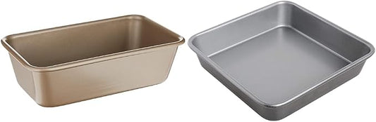 Cuisinart 9-Inch Chef's Classic Nonstick Bakeware Loaf Pan and Square Cake Pan Bundle, 2-Piece Set