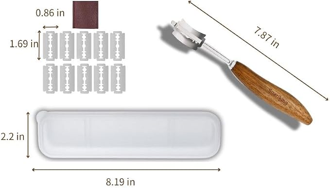 Rosewood Bread Lame for Sourdough Scoring, Ergonomic Curved Wood Handle Bread Slashing Tool with 304 Stainless Steel Stick, Includes Storage Box and 10 Replaceable Blades for Professional Bakers