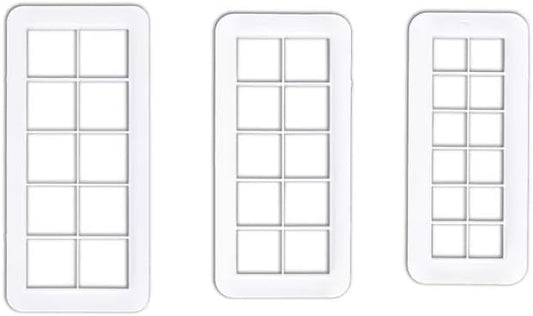 3Pcs White Square Cookie Cutter Set,3 Size Cookie Biscuit Cutters,Geometric Multicutter Cake Fondant Cutter,Novel Creative Cake Border Decorating Use Safety Easy to Store,Baking Tools and Accessories