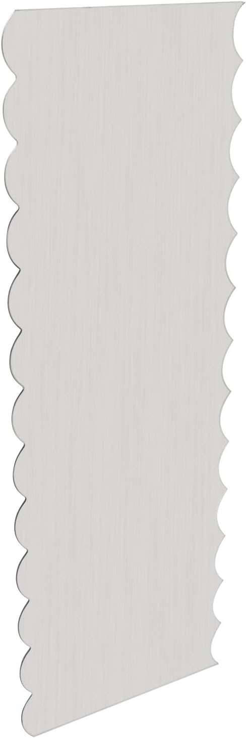 8.7 Inch Stainless Steel Cake Scraper, Double Sided Patterned Edge Stripe Edge Smoother Scraper Cake Decorating for Mousse Butter Cream (Style 3)