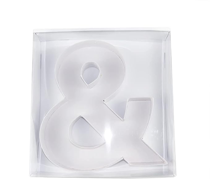 WENPACK 12.5" Cardboard Letter Shaped Mache Decorative Strawberries Fillable Sweets Candy Box with Clear Lid (White, &)