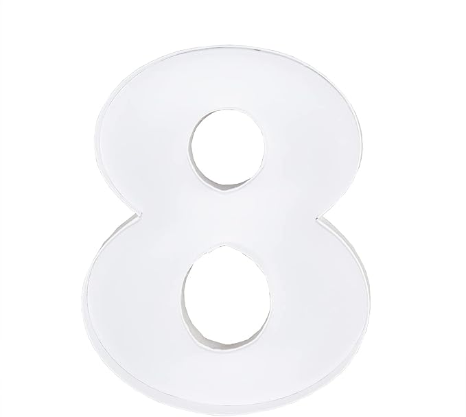 WENPACK 12.5" Fillable Cardboard Number Shaped Box With Clear Lid Birthday Treat (White, 8)