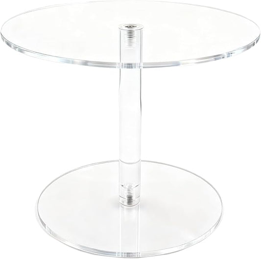 Acrylic Cake Stand for Dessert Table, 9.8 Inch Clear Round Cupcake Stand Display Riser for Birthday Party Wedding Event, Pastry Candy Pizza Display (Medium)