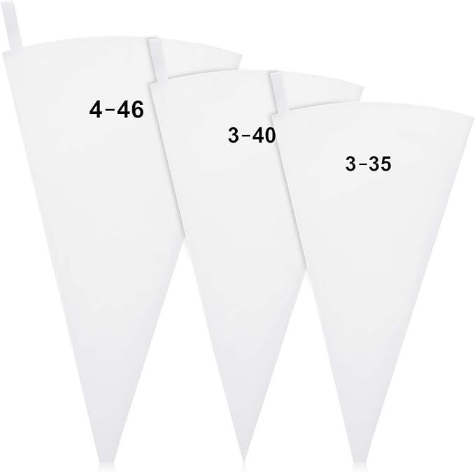 3 Pcs Reusable Pastry Piping Bags 14,16,18 Inch Canvas Piping Bag Icing Frosting Bags Non-Slip Pastry Bags Canvas Cake Decorating Bags for Cakes Dessert Cupcake Cookie Decorating