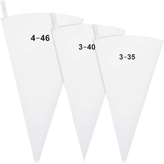 3 Pcs Reusable Pastry Piping Bags 14,16,18 Inch Canvas Piping Bag Icing Frosting Bags Non-Slip Pastry Bags Canvas Cake Decorating Bags for Cakes Dessert Cupcake Cookie Decorating