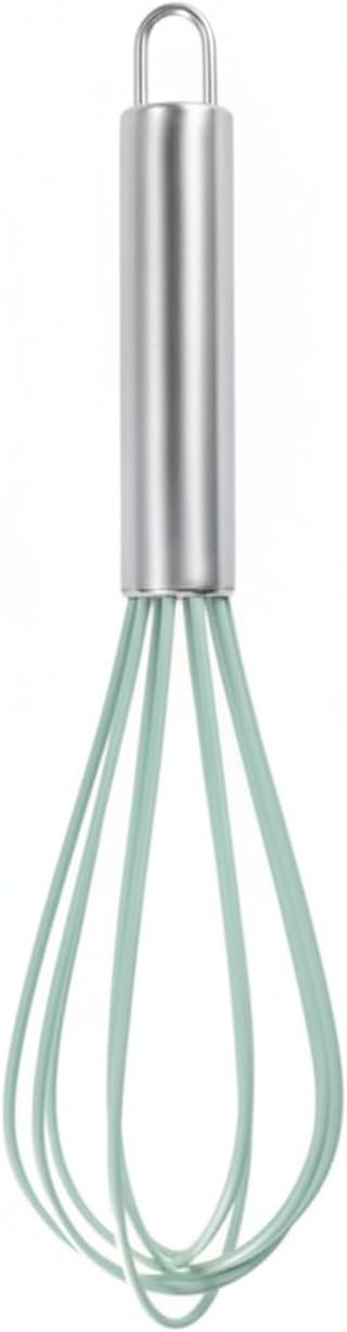 Silicone Coated Whisk, Stainless Steel Wire Balloon Whisk for Non-Stick Cookware, Mixing Tool for Eggs Batters and Sauces (1 PC)