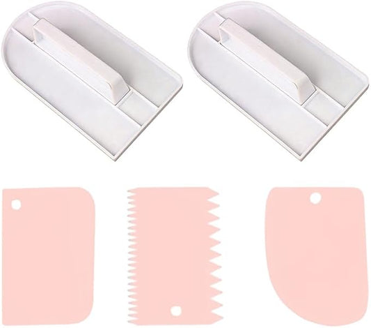 5 Pcs Fondant Smoothing, Plastic Cake Decorating Smoothing Polisher, Icing Paddle Finisher for Sugar Craft and Cake Decoration