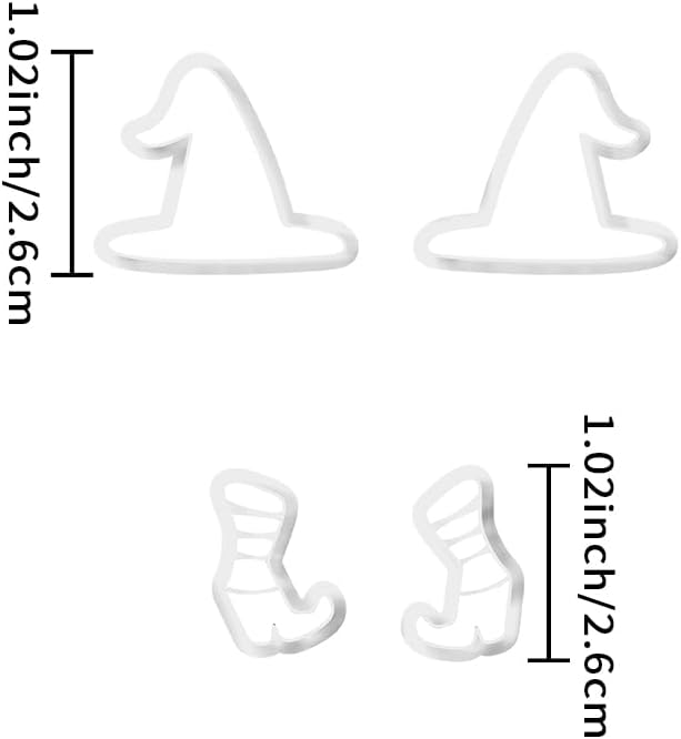 Xaekicr Halloween Witch Hat and Boots Polymer Clay Cutters – 2pcs Clay Earring Cutters for Halloween Jewelry Making – Clay Tools for Polymer Clay Molds