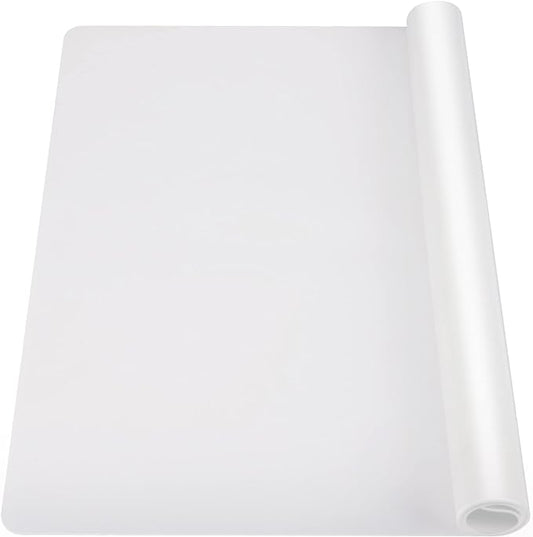 Ewen 31.6x23.5in 2mm Silicone Mats for Kitchen Counter, Extra Large Thick Heat Resistant Bar Mats for Countertop Protector Nonslip Placemat for Air Frye Crafts Work Glass Top Stove Work Translucent
