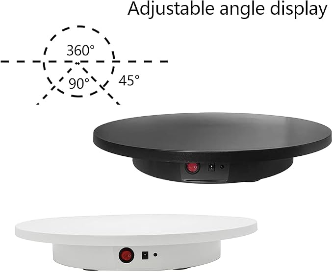 Rotating Display Stand, 16.5''/220lb Photography Turntable Motorized Turntable with Remote speed control for 360 Degree Image, Video, Model, Cake (Black)