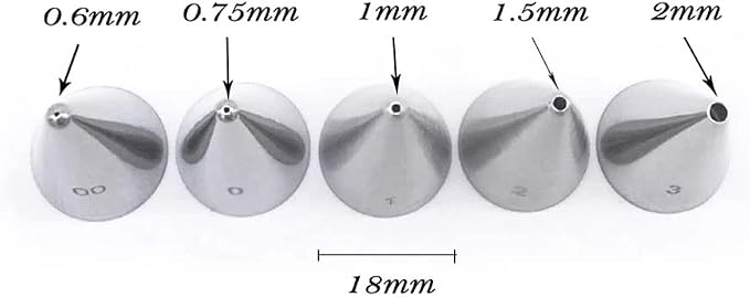 Small Writing Piping Tip Round Icing Tips,Cookie Decorating Tips Detail Tip for Royal Icing