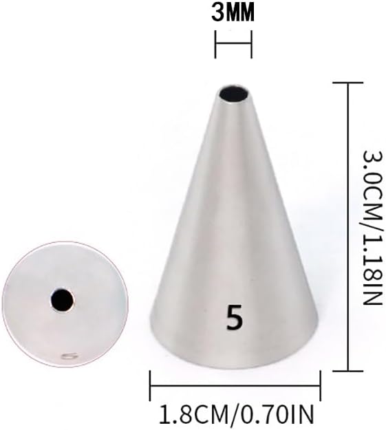 GSHLLO 15 Pcs Small Round Cake Decorating Tips Stainless Steel Piping Tips Set Small Detail Icing Tips Metal Cupcake Frosting Nozzles Cream Pastry Nozzles Baking Tools for Birthday Wedding