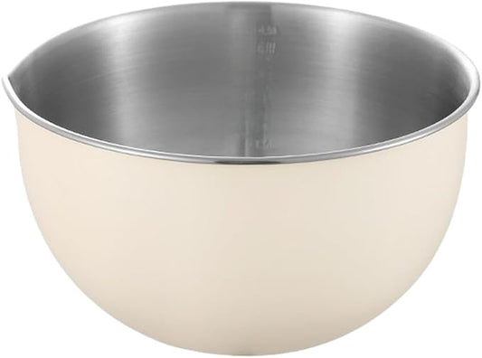 304 Stainless Steel Mixing Bowls with Lids, Nested Metal Bowl Set for Cooking Salad Dough Egg Whisking, Stackable Kitchen Prep Storage Containers(16CM White)