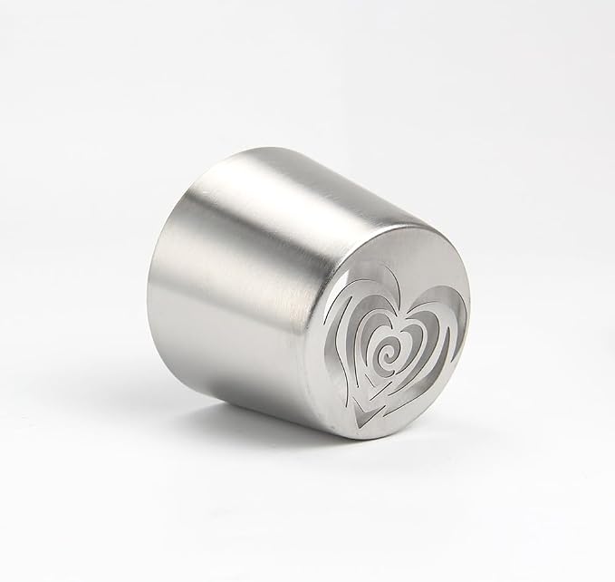 1 Piece Stainless Steel XXL Love Heart Pattern Russian Icing Tips,Marshmallow Craft Piping Nozzles,Pastry Frosting Russian Piping Tips,Flower Frosting Nozzles for Cake Decoration
