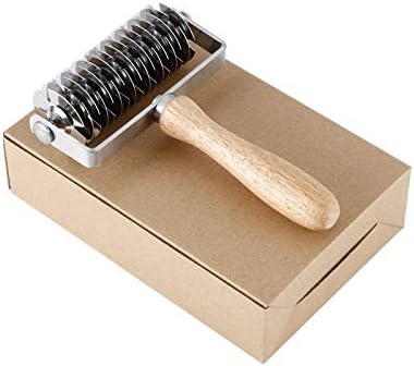 INCHOO Homemade Stainless Steel Dough Lattice Roller Cutter Bread Pastry Baking Tool Dough Docker Needle Roller Wheel