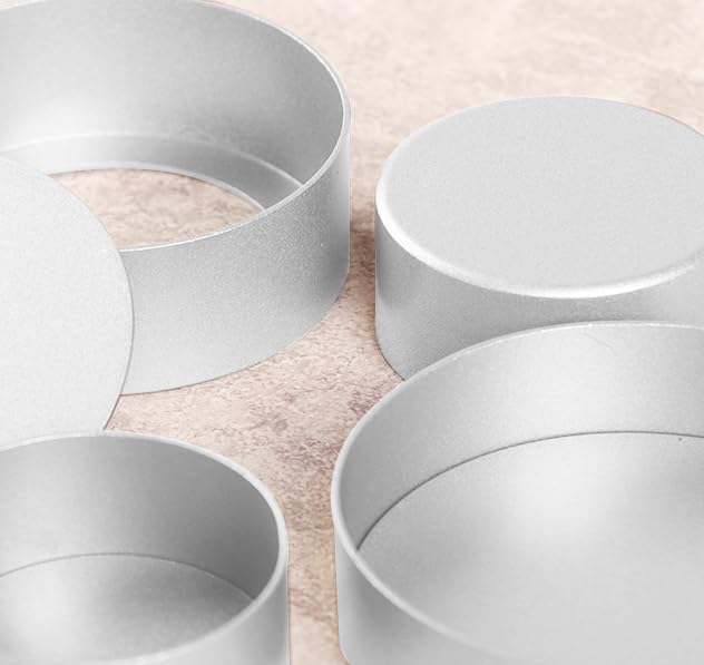 Mini Tart Pans with Removable Bottom Set of 4, Mini Tart Mold With Tart Tamper Non-Stick Egg Tart Mold Tartlet Pans for Baking Mini Tart Shells French Fruit Tart Cheesecake Muffin, 3.15inch