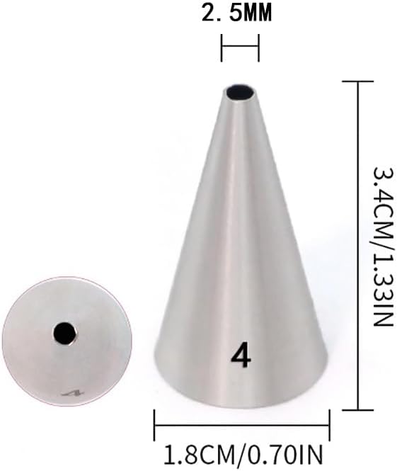 GSHLLO 15 Pcs Small Round Cake Decorating Tips Stainless Steel Piping Tips Set Small Detail Icing Tips Metal Cupcake Frosting Nozzles Cream Pastry Nozzles Baking Tools for Birthday Wedding