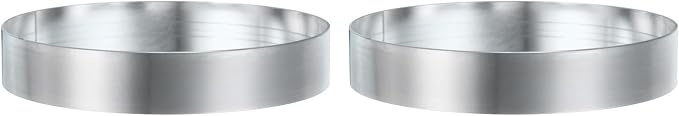 HARFINGTON 2Pcs Round Cake Ring 4.33 x 1 Inch Seamless Stainless Steel Pastry Mousse Dessert Ring Mirror Coating for Baking Cooking English Muffins Crumpet Making Tool