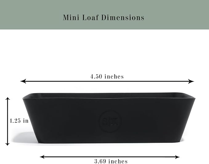 The Silicone Kitchen Silicone Individual Mini Loaf Pans - Reusable, Non-Toxic, BPA Free, Dishwasher Safe, Bento Box Accessories (12 Pack, Black)