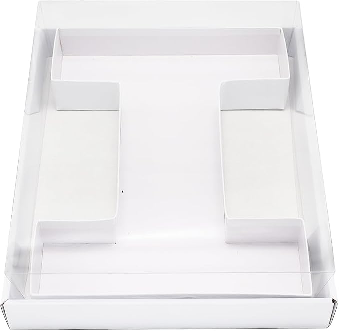 WENPACK 12.5" Cardboard Letter Shaped Mache Charcuterie Tray Strawberries Fillable Grazing Box with Clear Lid (White, I)