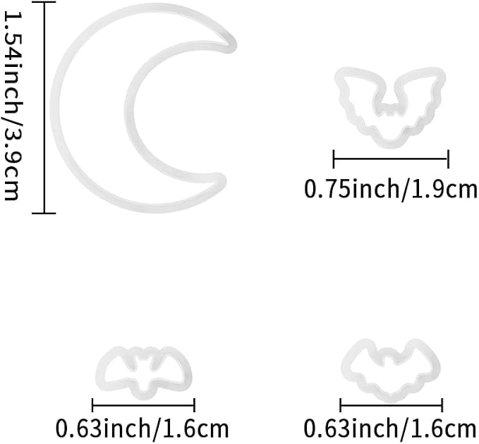 Xaekicr Halloween Moon Bat Polymer Clay Cutters Set – 4pcs Clay Earring Cutters for DIY Polymer Clay Jewelry Making, Clay Tools and Molds for Earrings