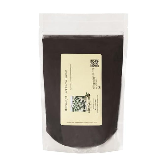Blommer Jet Black Cocoa Powder from OliveNation, Dark Dutch Cocoa for Baking & Decorating - 400 oz