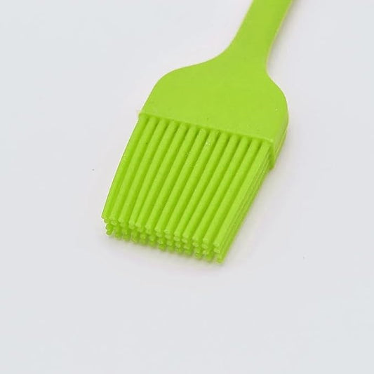 Silicone Basting Brush, Heat Resistant Oil Pastry Brush for Cooking Baking Grilling BBQ, 8 Colors ，Green, Orange, Blue, Pink, Red, Purple, Black, Yellow (Green)