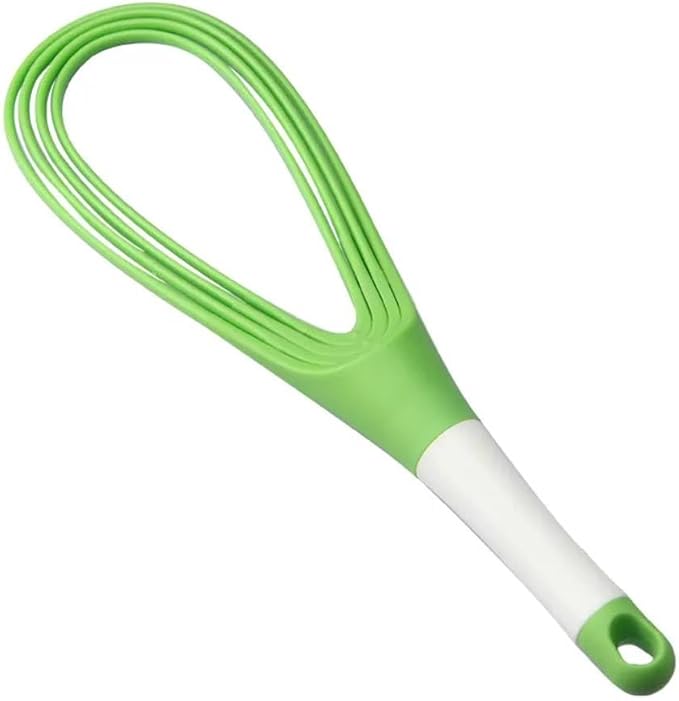 Twisk Whisk - Twisting Whisk - Folds flat 2-in-1 Balloon or Flat whisk 100% silicone construction Dish Washer Safe Balloon and Flat whisk in one package. Egg Beater for whisking eggs or baking.
