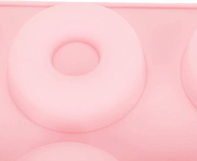 Silicone Mini Donut Pan, 6 Cavity Silicone Donut Baking Pan Tray, Nonstick Cake Biscuits tray Making Tool, Doughnut Baking tray TrayKitchen Accessories (Roseate)