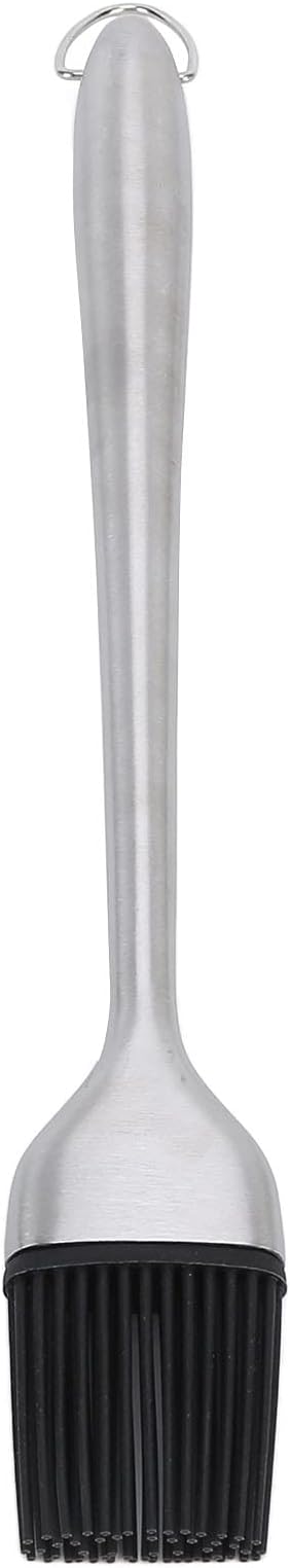 Silicone Basting Brush with Stainless Steel Handle - Heat Tolerant Up to 450°F for Grilling/Baking/Cooking - Non Shed Oil & Sauce Brush, Dishwasher Safe (430 hollow handle round head large size)