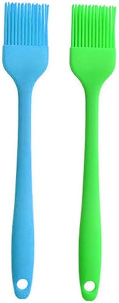 Silicone brush, Oil Brush for BBQ Kitchen Cooking Baking and Grilling (2 PCS,green&blue)