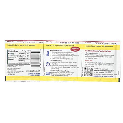 Fleischmann's Yeast, Active, Dry, (3) 0.25 ounce packs (Pack of 2)