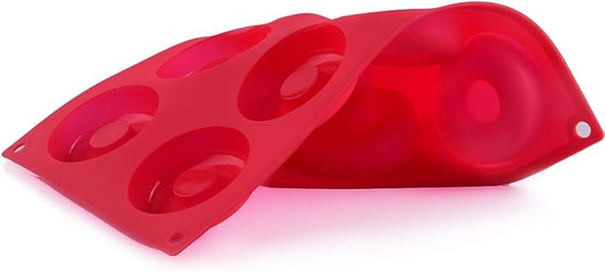 Magik 1-2 Pack Silicone 6 Cavity Donut Mold Donut Mould Pan Baking Tray Bagels Cake Biscuit Muffins Daily Party Events (1, Blue)