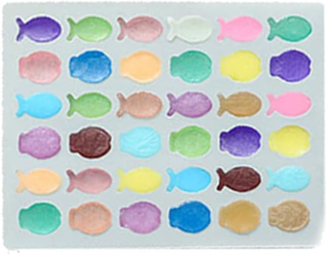 Cartoon Animals Silicone Molds for Chocolate, Heart Shape Non-Stick Silicone Gummy Candy Molds Bee Ice Cube Tray Gelatin Biscuit Cookie Baking Mold (Blue,Fish Theme)